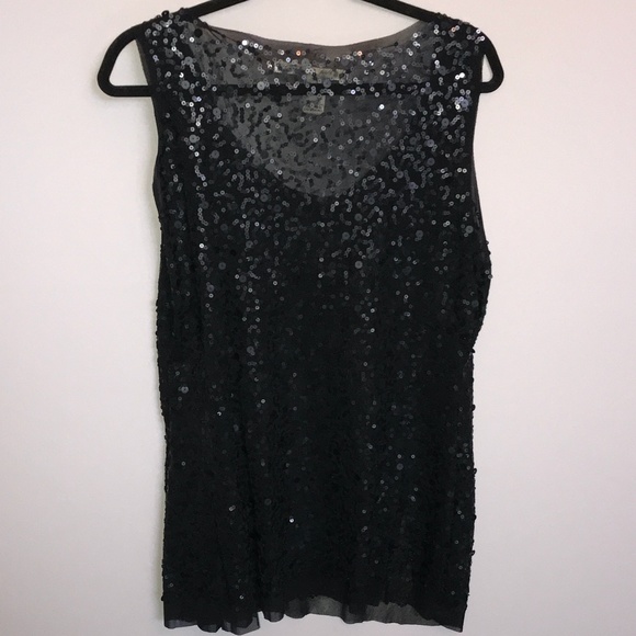 Max Studio - Sequinned Black Shear Top - Size 2X - Picture 2 of 8
